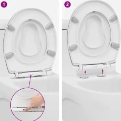 vidaXL Asiento de WC 47 x 37 x 4 cm Duroplast White