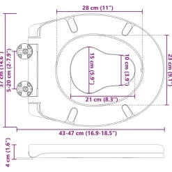 vidaXL Asiento de WC 47 x 37 x 4 cm Duroplast White