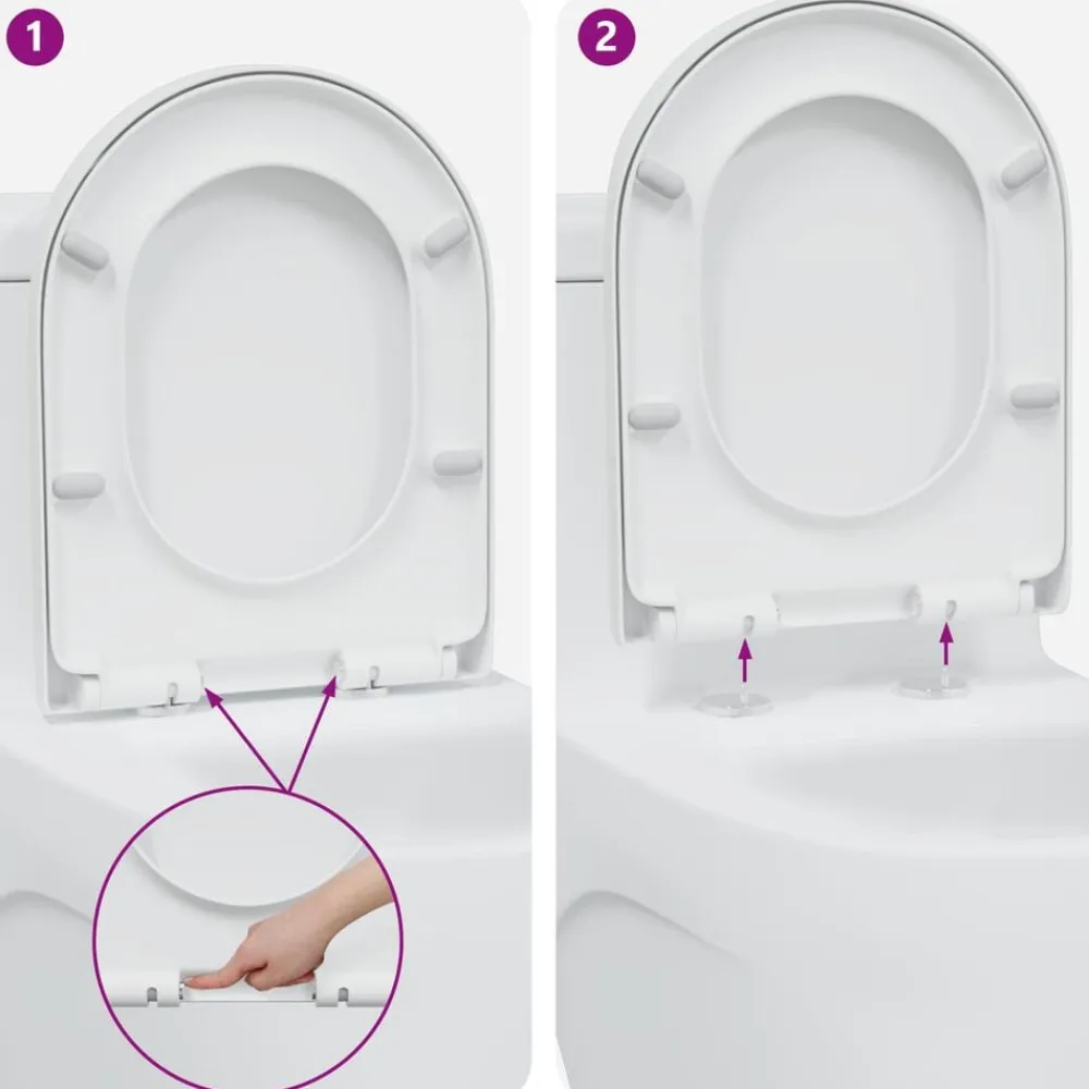 vidaXL Fontanería-Asiento de WC 49 x 36 x 4 cm Duroplast