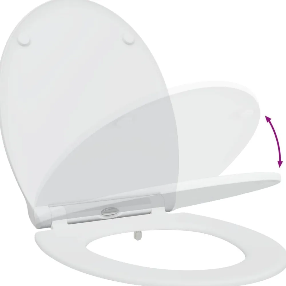 vidaXL Fontanería-Asiento de WC 47 x 37,5 x 3,8 cm Duroplast