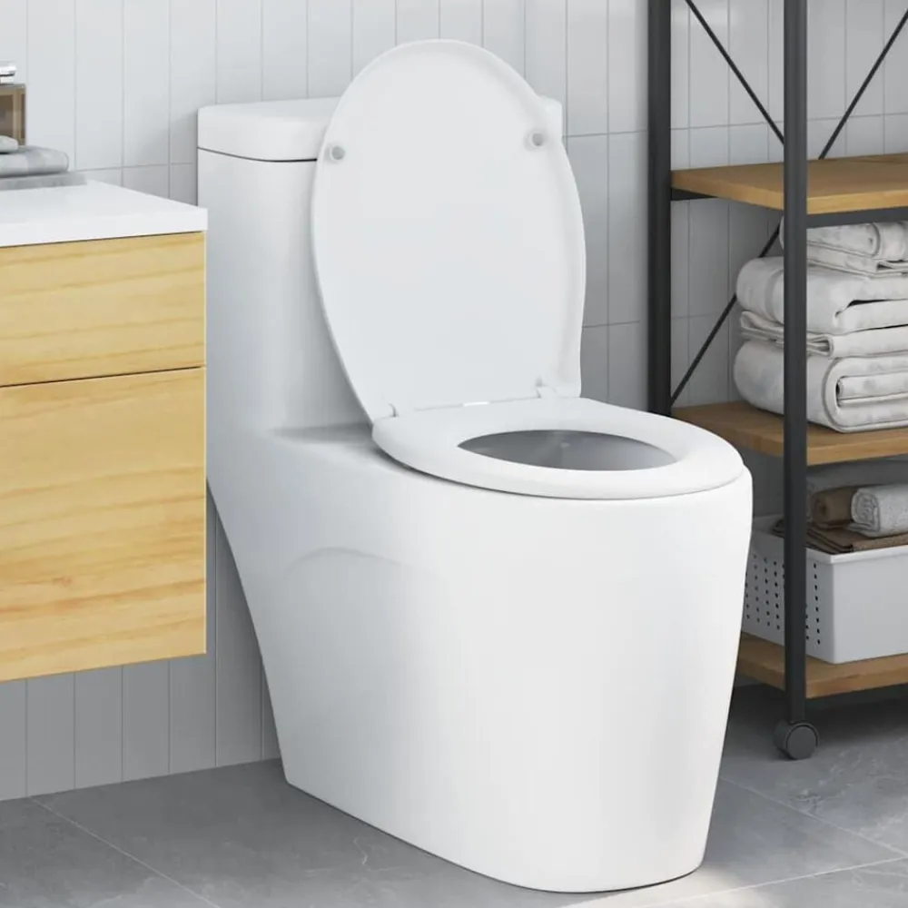 vidaXL Asiento de WC 47 x 37 x 4 cm Duroplast White