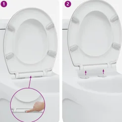 vidaXL Asiento de WC 47 x 37 x 4 cm Duroplast White