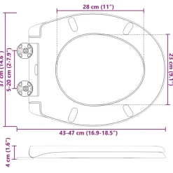 vidaXL Asiento de WC 47 x 37 x 4 cm Duroplast White