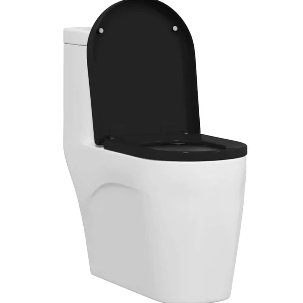 vidaXL Asiento de WC Ajustable 48 x 36,5 x 4,5 cm Polipropileno Negro Best