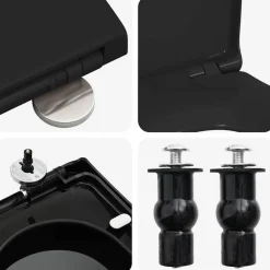 vidaXL Asiento de WC Ajustable 48 x 36,5 x 4,5 cm Polipropileno Negro Best