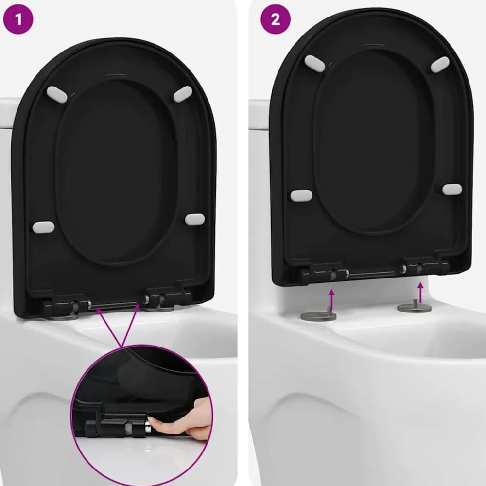 vidaXL Asiento de WC Ajustable 48 x 36,5 x 4,5 cm Polipropileno Negro Best