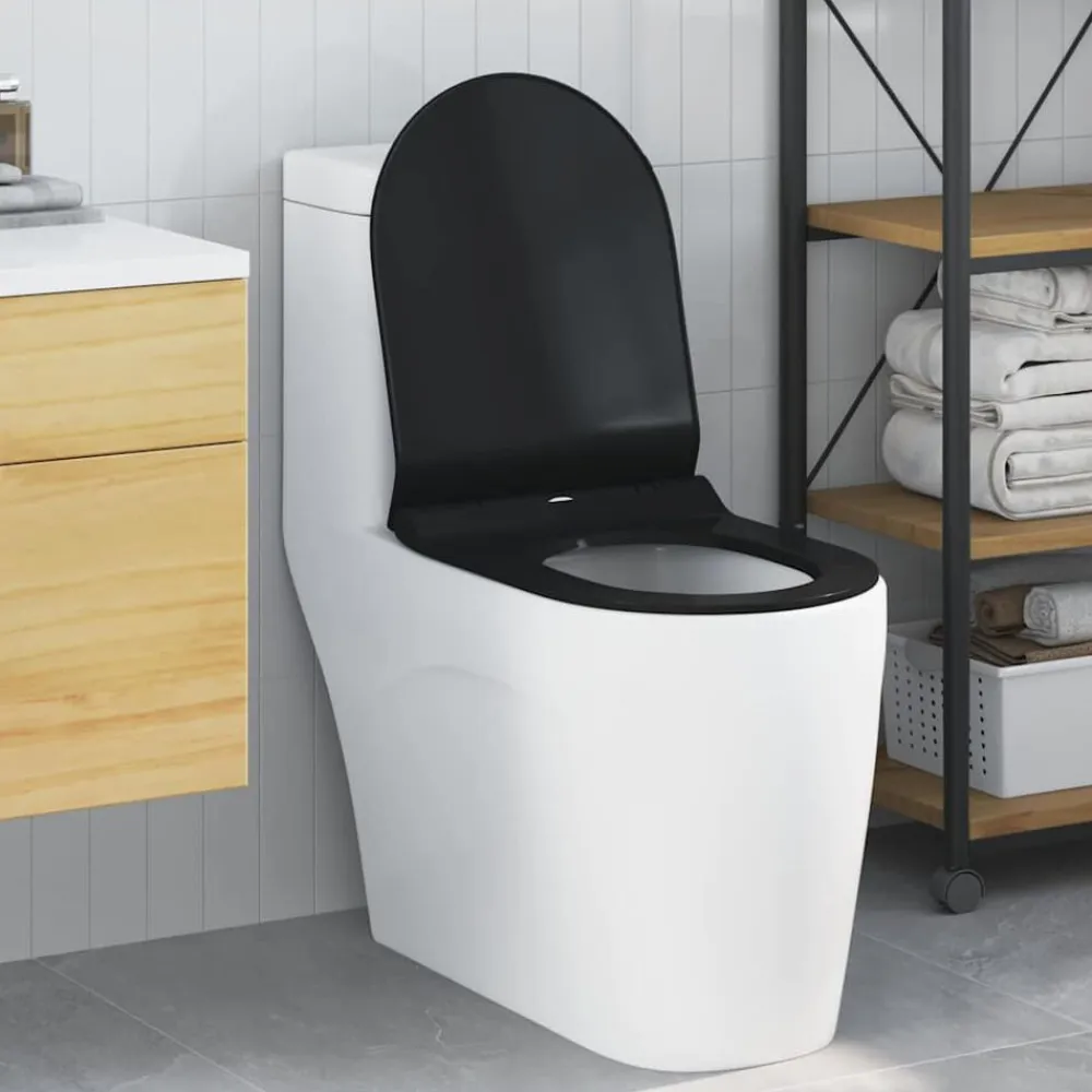 vidaXL Asiento de WC Ajustable 50 x 36,5 x 5 cm Polipropileno Negro Online