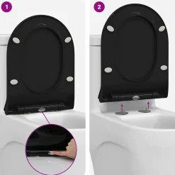 vidaXL Asiento de WC Ajustable 50 x 36,5 x 5 cm Polipropileno Negro Online