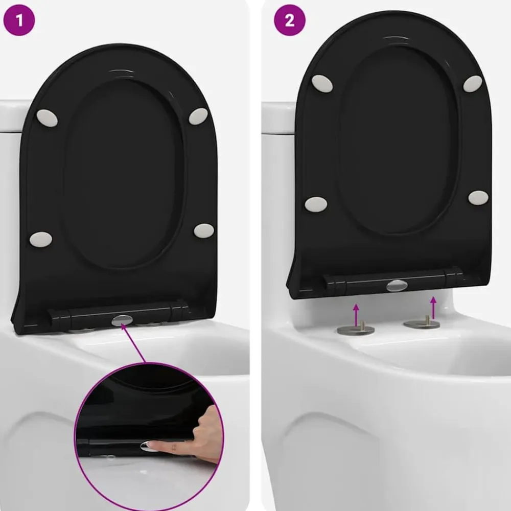 vidaXL Asiento de WC Ajustable 50 x 36,5 x 5 cm Polipropileno Negro Online
