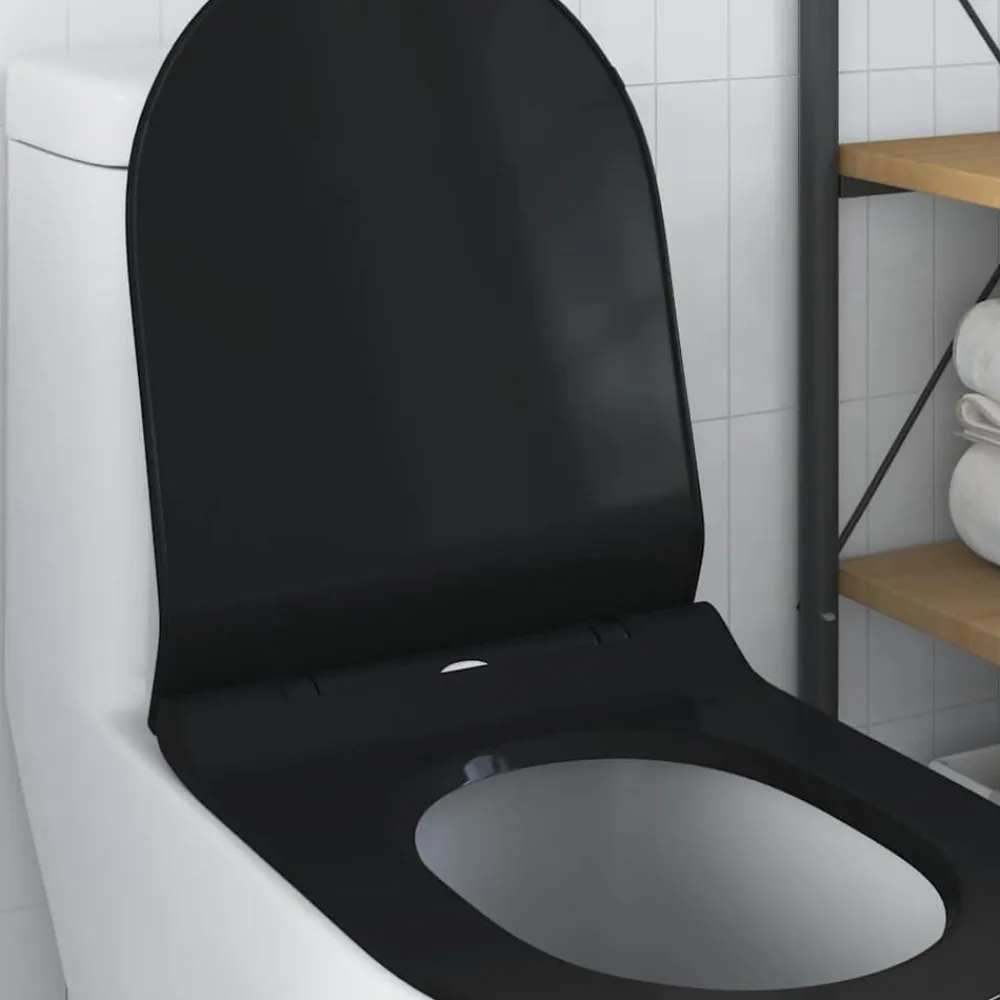 vidaXL Asiento de WC Ajustable 50 x 36,5 x 5 cm Polipropileno Negro Online