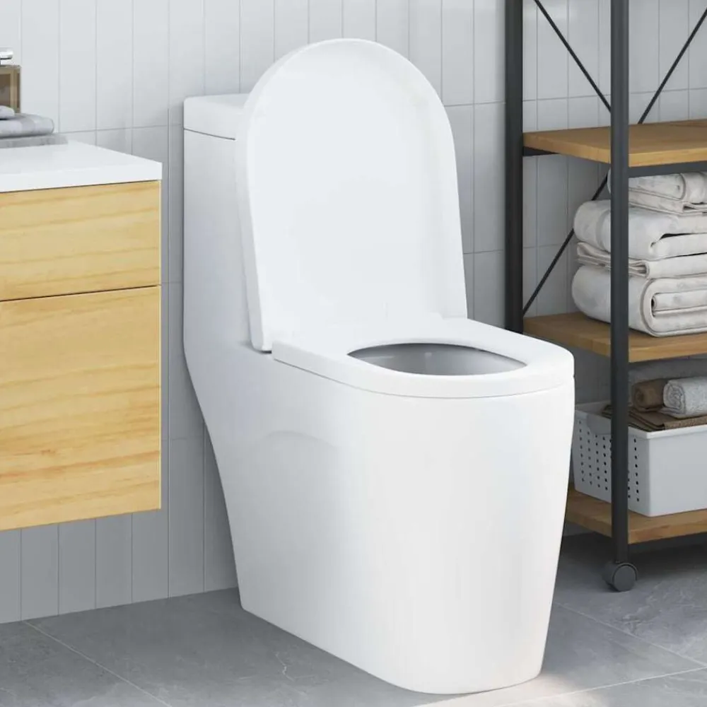 vidaXL Asiento de WC Ajustable 48 x 36,5 x 4,5 cm Polipropileno White Discount