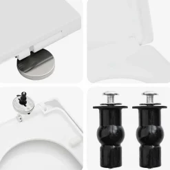 vidaXL Asiento de WC Ajustable 48 x 36,5 x 4,5 cm Polipropileno White Discount