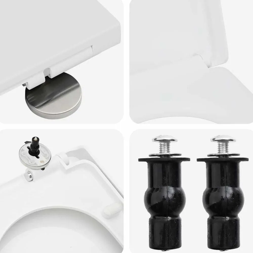 vidaXL Asiento de WC Ajustable 48 x 36,5 x 4,5 cm Polipropileno White Discount