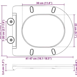 vidaXL Asiento de WC 47 x 36 x 3,4 cm Duroplast Antracita Online