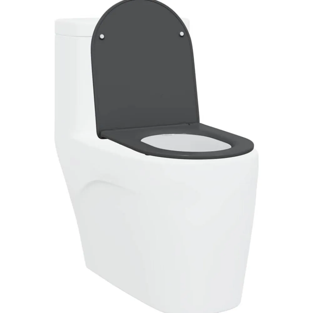 vidaXL Asiento de WC 47 x 36 x 3,4 cm Duroplast Antracita Online