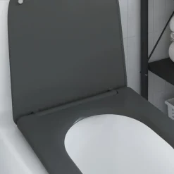 vidaXL Asiento de WC 47 x 36 x 3,4 cm Duroplast Antracita Online