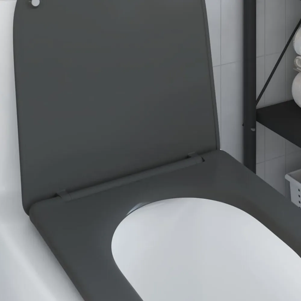 vidaXL Asiento de WC 47 x 36 x 3,4 cm Duroplast Antracita Online