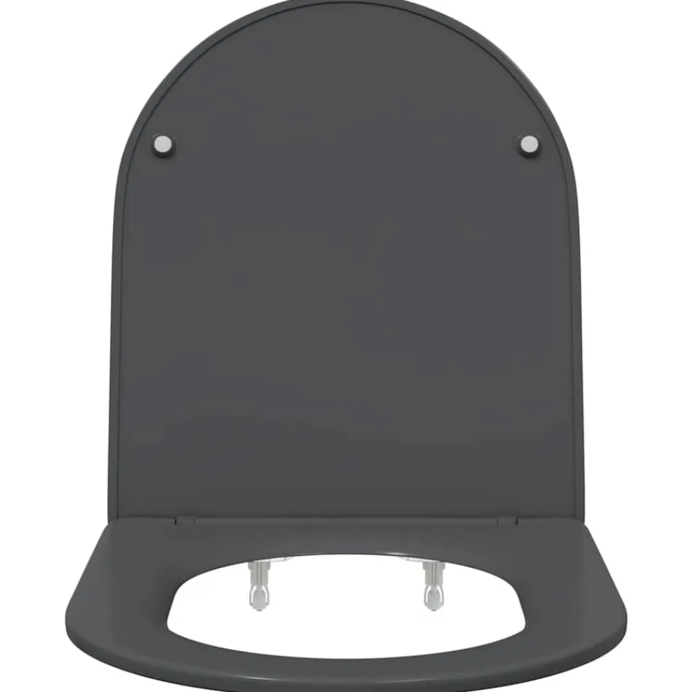 vidaXL Asiento de WC 47 x 36 x 3,4 cm Duroplast Antracita Online