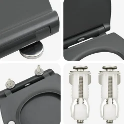 vidaXL Fontanería-Asiento de WC 47 x 37,5 x 3,8 cm Duroplast
