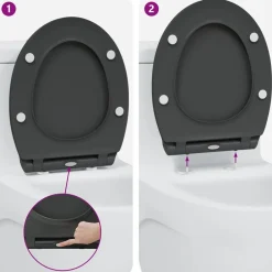 vidaXL Fontanería-Asiento de WC 47 x 37,5 x 3,8 cm Duroplast