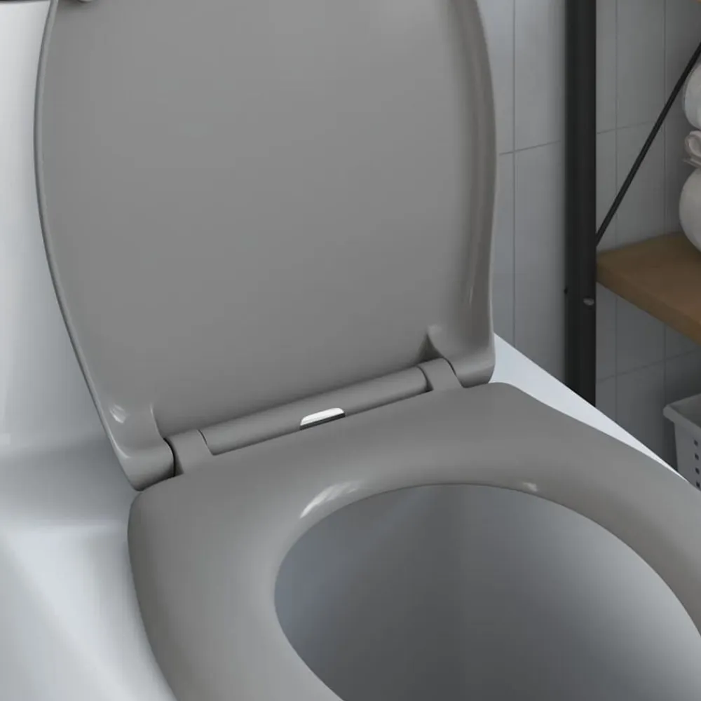 vidaXL Asiento de WC 47 x 37 x 4 cm Duroplast Gris Hot
