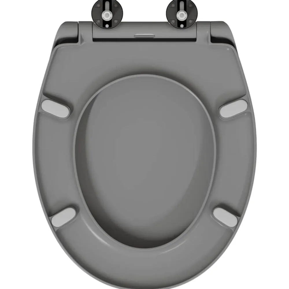 vidaXL Asiento de WC 47 x 37 x 4 cm Duroplast Gris Hot