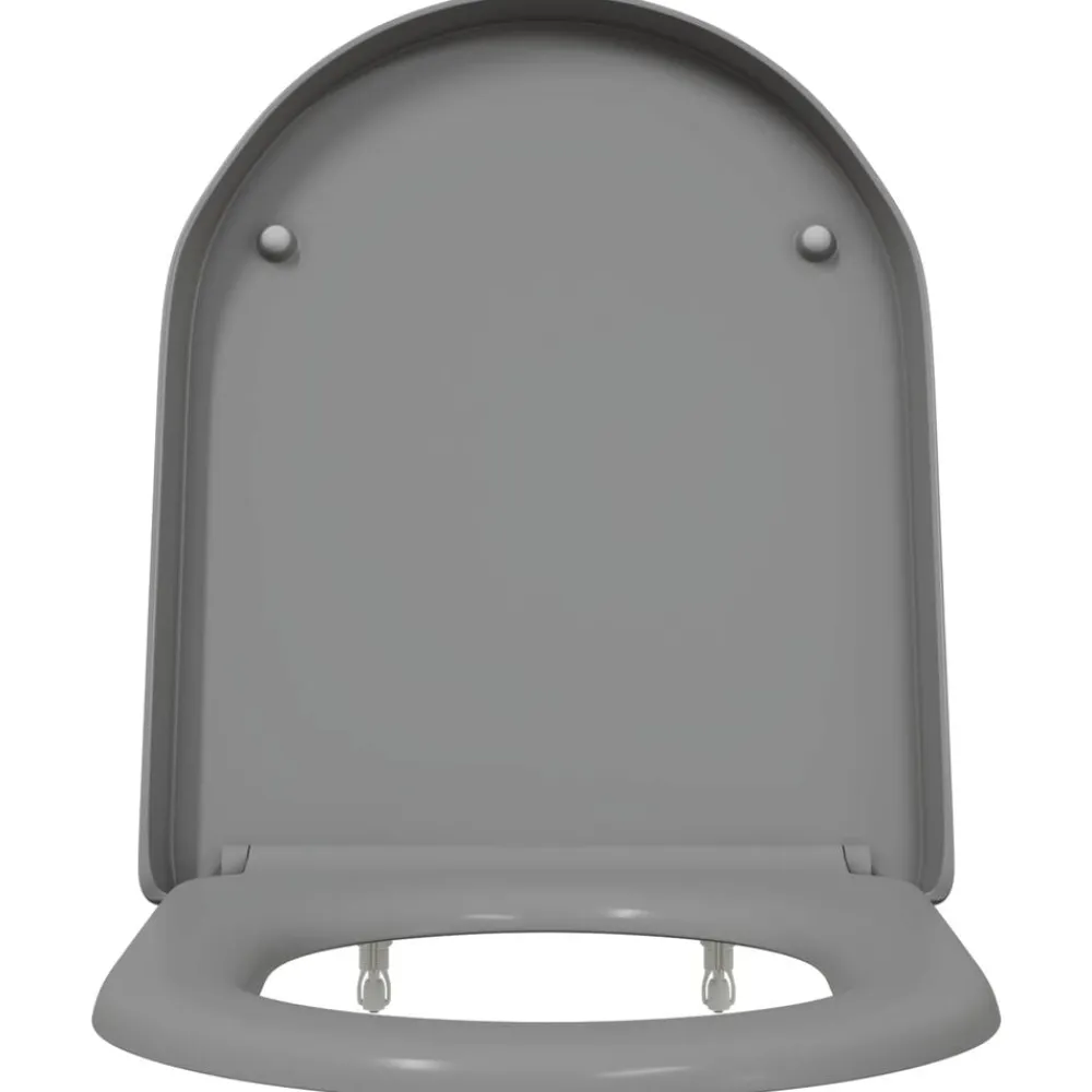 vidaXL Asiento de WC 49 x 36 x 4 cm Duroplast Gris Discount