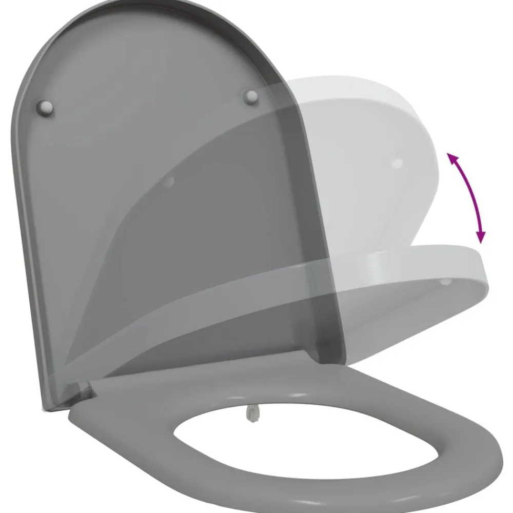 vidaXL Asiento de WC 49 x 36 x 4 cm Duroplast Gris Discount