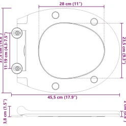 vidaXL Asiento de WC 47 x 37,5 x 3,8 cm Duroplast Gris New