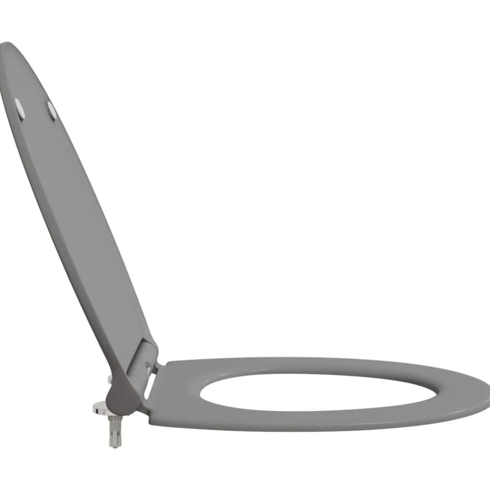 vidaXL Asiento de WC 47 x 37,5 x 3,8 cm Duroplast Gris New