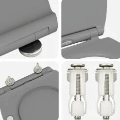 vidaXL Asiento de WC 47 x 37,5 x 3,8 cm Duroplast Gris New