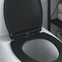 vidaXL Fontanería-Asiento de WC 47 x 37,5 x 3,8 cm Duroplast