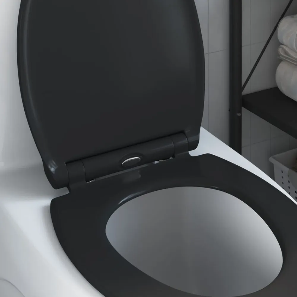 vidaXL Fontanería-Asiento de WC 47 x 37,5 x 3,8 cm Duroplast