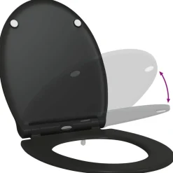 vidaXL Fontanería-Asiento de WC 47 x 37,5 x 3,8 cm Duroplast