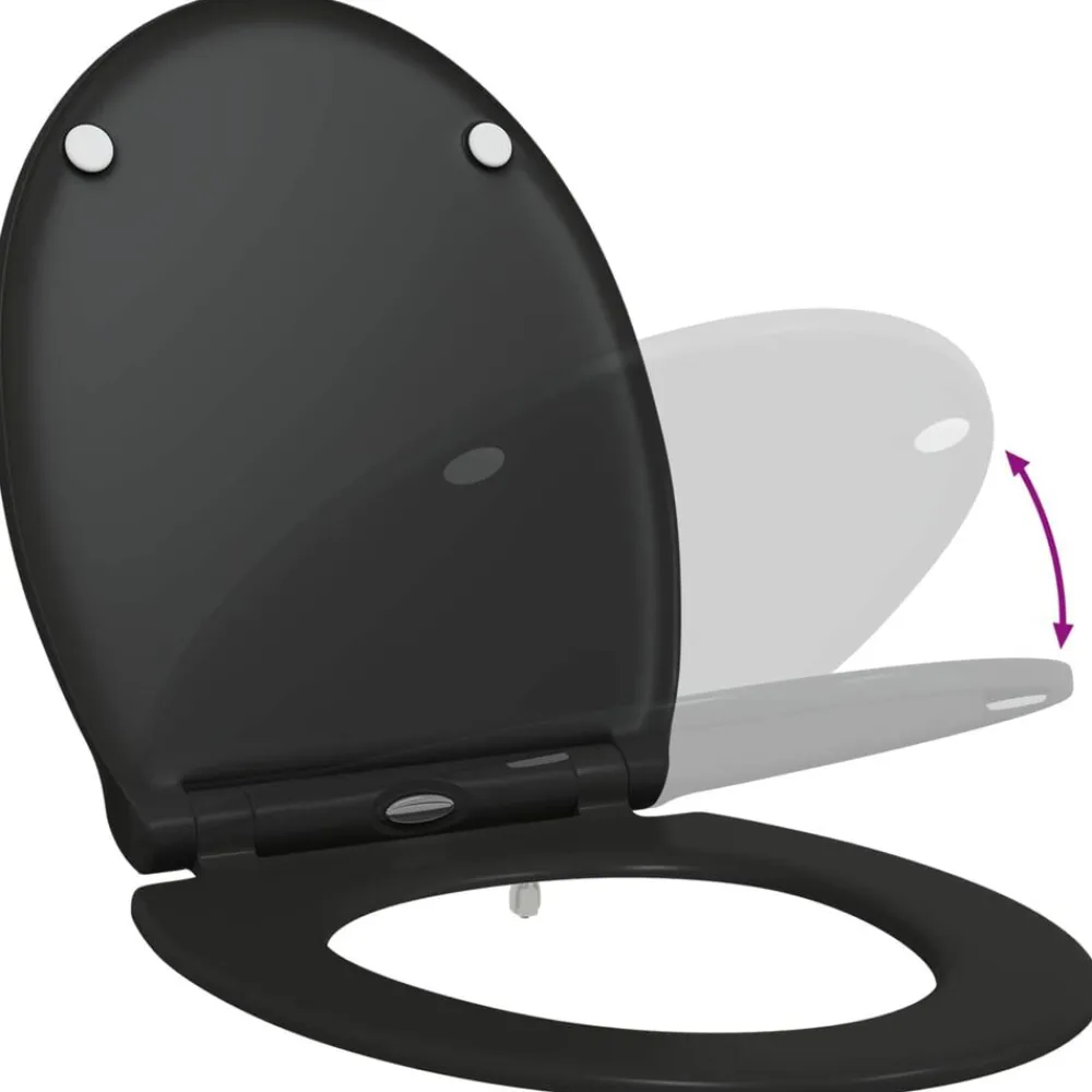 vidaXL Fontanería-Asiento de WC 47 x 37,5 x 3,8 cm Duroplast