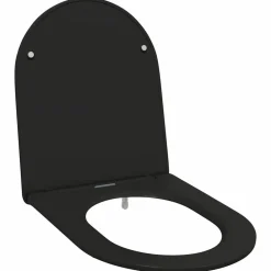 vidaXL Asiento de WC 47 x 36 x 3,4 cm Duroplast Negro