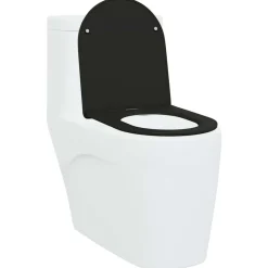 vidaXL Asiento de WC 47 x 36 x 3,4 cm Duroplast Negro