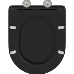 vidaXL Asiento de WC 47 x 36 x 3,4 cm Duroplast Negro