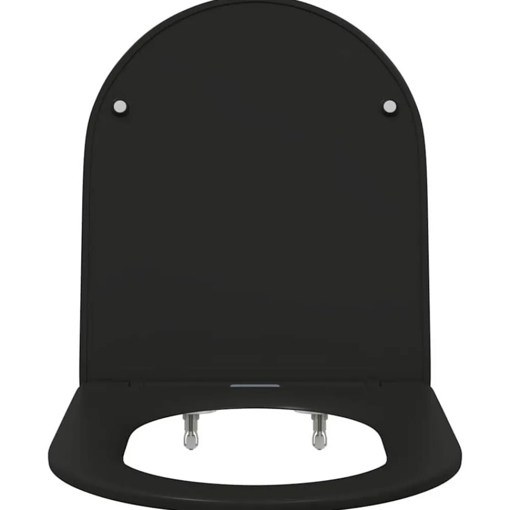 vidaXL Asiento de WC 47 x 36 x 3,4 cm Duroplast Negro