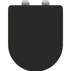 vidaXL Asiento de WC 47 x 36 x 3,4 cm Duroplast Negro