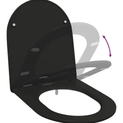 vidaXL Asiento de WC 47 x 36 x 3,4 cm Duroplast Negro