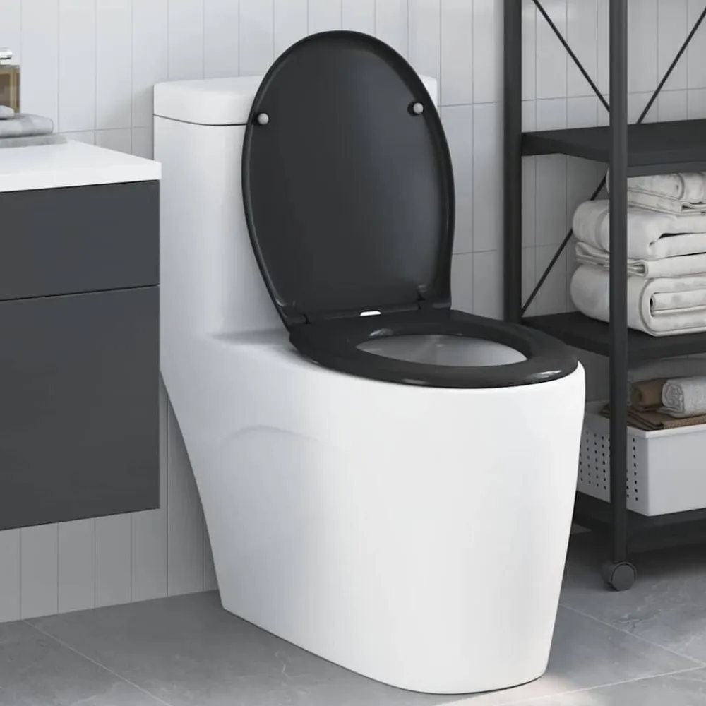 vidaXL Fontanería-Asiento de WC 47 x 37 x 4 cm Duroplast