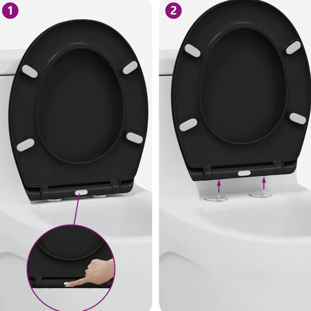 vidaXL Fontanería-Asiento de WC 47 x 37 x 4 cm Duroplast