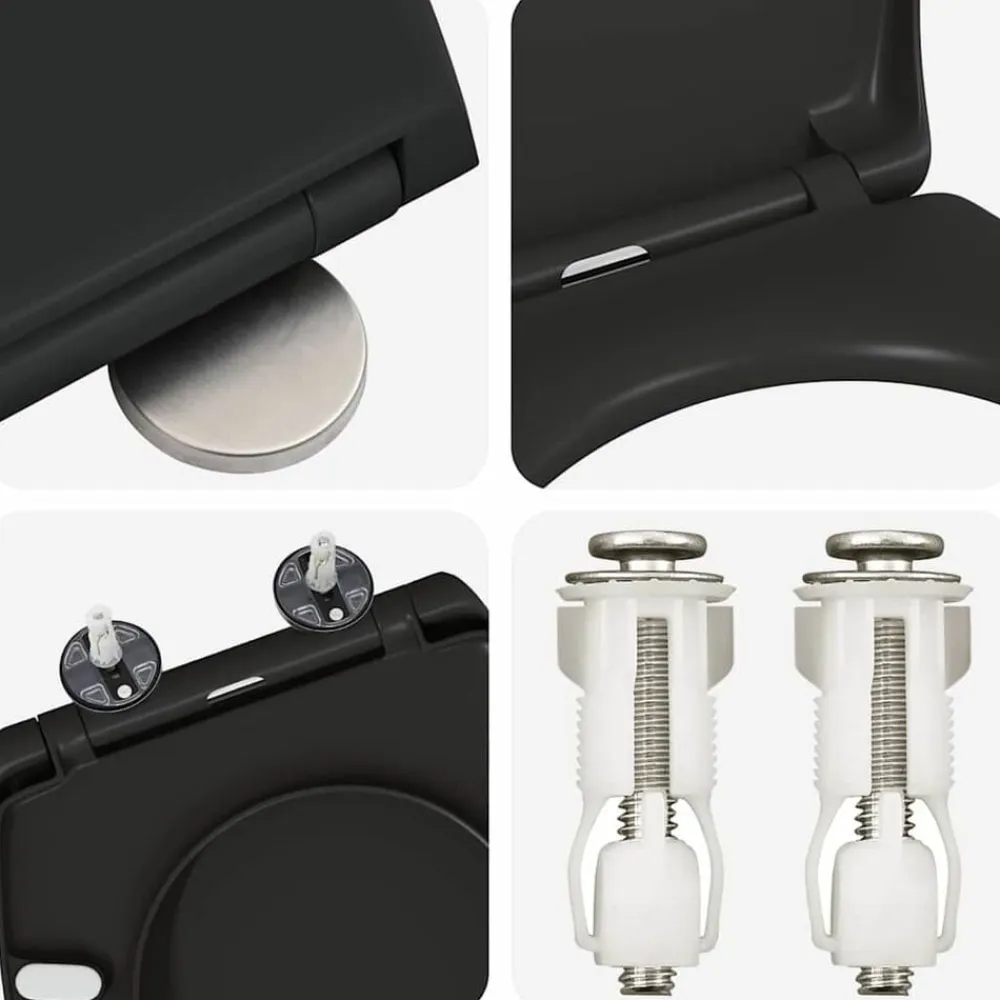 vidaXL Fontanería-Asiento de WC 47 x 37 x 4 cm Duroplast