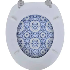vidaXL Asiento inodoro con tapa 2 uds MDF porcelana Discount