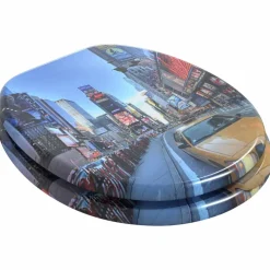 vidaXL Asiento inodoro tapas 2 uds MDF Nueva York Hot