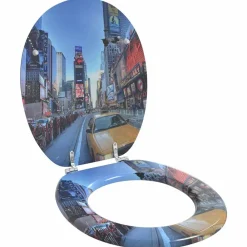 vidaXL Asiento inodoro tapas 2 uds MDF Nueva York Hot