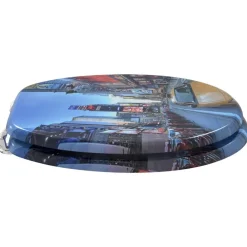 vidaXL Asiento inodoro tapas 2 uds MDF Nueva York Hot