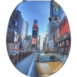 vidaXL Asiento inodoro tapas 2 uds MDF Nueva York Hot