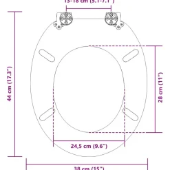 vidaXL Fontanería-Asiento inodoro WC 2 uds tapa cierre suave MDF diseño New York